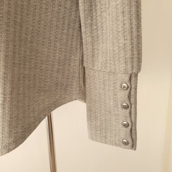 Chaser Thermal Waffle Long Sleeve Tee Gray Raglan Sleeve Medium - Picture 7 of 11